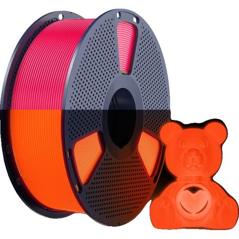 Filament d'impression 3D, phosphorescent, matériau PETG, PETG lumineux ROUGE (1/2)