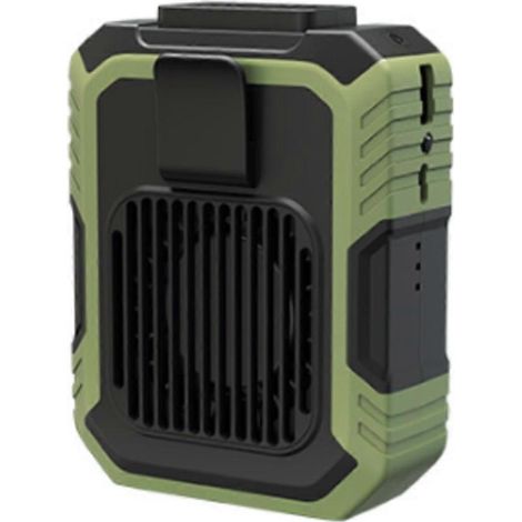 Ventilateur de taille portable rechargeable, ventilateur de cou mains libres pour le camping, les activités de plein air et les chantiers, vert (1/5)