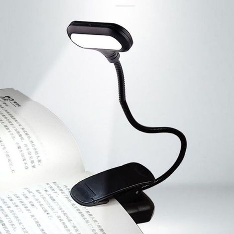 Mini lampe de lecture LED à piles, flexible, portable, à clipser, idéale pour la chambre à coucher (1/5)