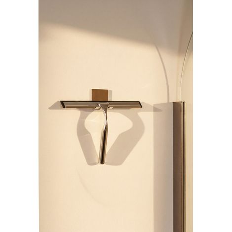 Raclette de douche murale EDEN en inox avec support adhésif BASS Chromé