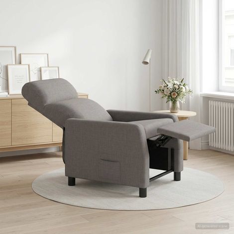 vidaXL Fauteuil inclinable Taupe Tissu (1/5)