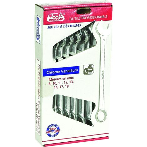 DRAKKAR-TOOLS - Jeu de 8 clés mixtes - 13907 - Ce produit de marque DRAKKAR-TOOLS est neuf. (1/2)