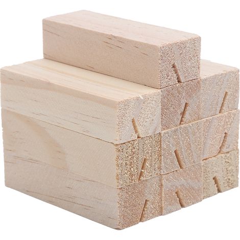 Lot de 10 marque-places en bois, poli à la main, surface lisse, style rustique, porte-marque-places original pour fêtes, forme rectangulaire (1/5)