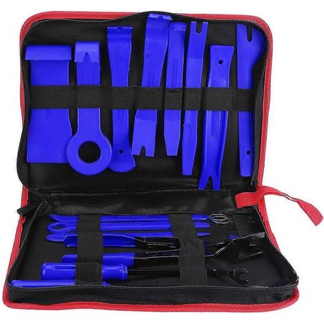 Outil de démontage d'autoradio, kit de démontage de tableau de bord, kit de levier pour le démontage de voiture, bleu (1/4)