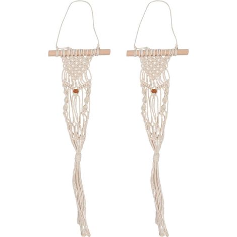 Sacs à plantes en maille de coton tissée la main Alasum, lot 2, suspendre pour petits pots fleurs (1/5)