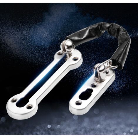 Chaîne de sécurité argentée pour porte d'entrée - Chaîne de verrouillage de porte - Chaîne de sécurité pour porte de porte - Limiteur de porte - Chaîne de verrouillage pour porte de porte-AquaForge (1/4)