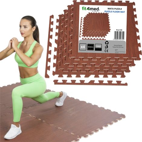 Dicke Schaumstoff-Puzzlematte zum Schutz des Bodens bei Übungen unter Geräten, 1,44 m²