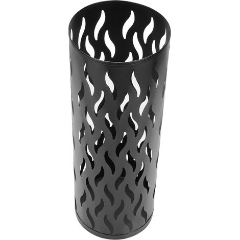 Porte-parapluie rond en métal noir, en forme de S, pour entrée, bureau ou hôtel. (1/5)