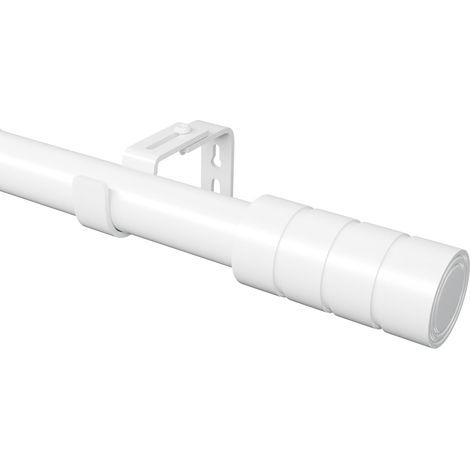 Gardinenstange – Ausziehbare Stange – Verstellbare Länge 185 x 310 cm – Tragkraft bis 10 kg – Für Wohnzimmer, Schlafzimmer, Küche – Weiß – Durchmesser 25 mm (1/5)