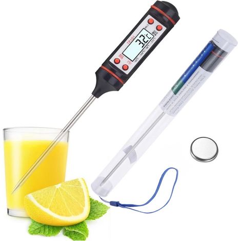 2. Thermomètre de cuisine à sonde, type stylo, avec affichage numérique électronique, pour liquides, grillades, cuisson et huile.-AquaForge (1/5)