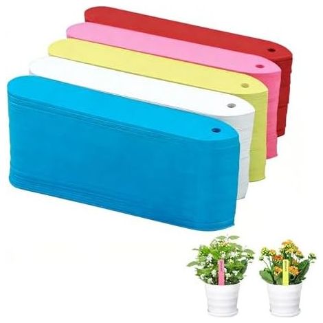 100 Stück Kunststoff-Gartenetiketten, wasserfeste Hängeetiketten für Pflanzen, geeignet für Gärten im Freien, Gemüsegärten, Obstplantagen oder landwirtschaftliche Betriebe (Farbe) (1/5)
