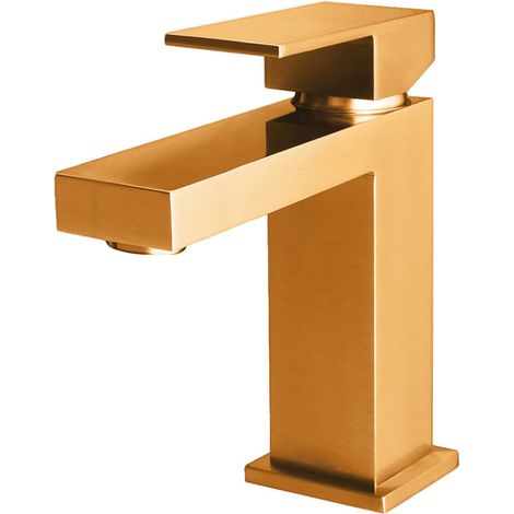 Aloni Chan Waschbeckenarmatur Einhebel viereckig Gold gebürstet Aloni Chan Waschbeckenarmatur Einhebel viereckig Gold gebürstet (1/2)
