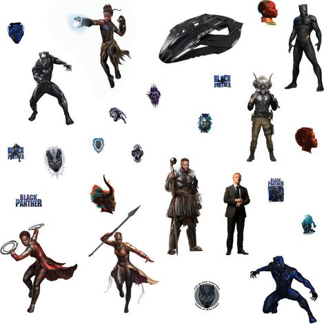 Stickers repositionnables - Personnages Black Panther - 5 cm x 30 cm (1/5)