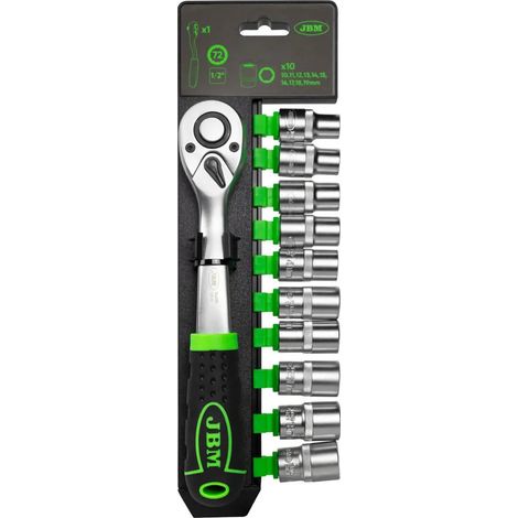 Chiavi e bussole Jbm 54028 acciaio cromo vanadio 11 pezzi