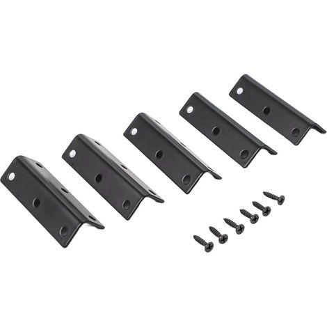 Lot de 40 connecteurs d'angle pour charges lourdes - Noir - En forme de L - En acier inoxydable - 80 x 20 x 20 mm - 6 trous - Pour plate-bande surélevée, meubles, bois, métal - Fixation stable (1/5)