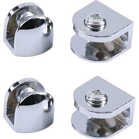 Pince à verre 4 pièces, support à verre, support, support mural, support réglable, verre adaptatif d'épaisseur 10 mm, accessoires de fixation de verre (1/4)