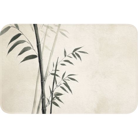 TAPIS DE TOILETTE Japandi - Bambou - Beige 60x40 cm