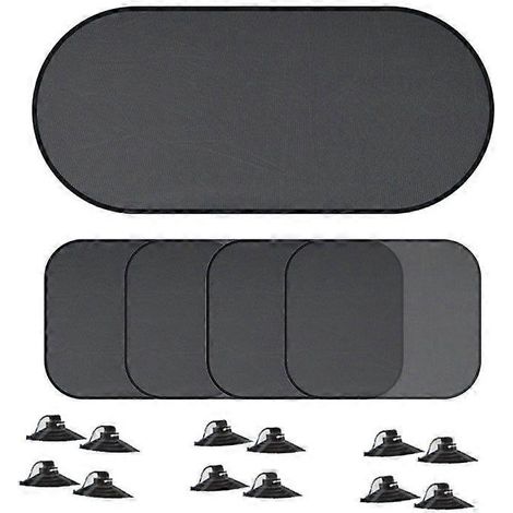 Ensemble de 5 accessoires de style automobile : pare-soleil de protection UV pour vitres latérales, film de protection solaire en maille. (1/5)