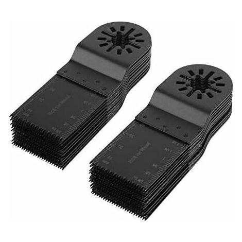 Lame de Scie Oscillante 20 Pièces, Universelles Lames Multifonction lames carbure metal Oscillant à Libération Accessoires Outil, pour Bosch Starlock Makita 34mm (1/5)