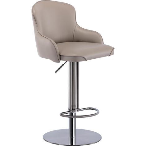 Tabourets de bar en acier inoxydable noir titane, chaises de bar modernes en cuir de qualité avec dossier, pivotantes et réglables en hauteur pour comptoir de cuisine et salle à manger