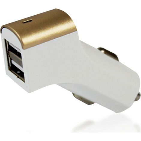 FX Powabud Twin Socket USB 2.1A Car Charger, Gold, 12V (1/4)
