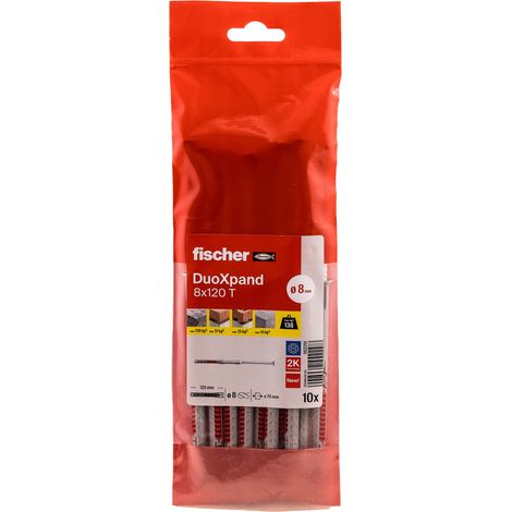 Cheville rallongée DuoXpand 8x120 avec vis à tête fraisée en Acier électrozingué Sachet de 10 (1/5)