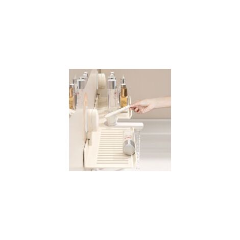 Organizzatore per lavabo da bagno, ripiano da appoggio per rubinetto (bianco, 40 cm) - Crezuo (1/4)