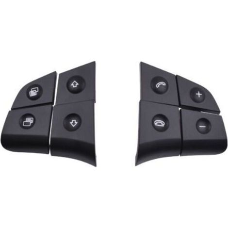 Boutons de commande de remplacement pour volant Mercedes Classe ML GL BR, modèles W164 W245 W251, couleur noire, fixation compatible, jeu de pièces d'origine (1/4)