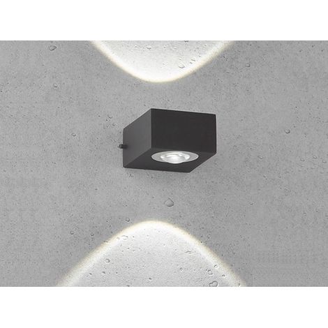 LED Außenwandleuchte HELSINKI Schwarz Up and Down, Breite 8cm (1/5)