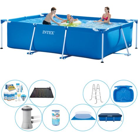 Intex – Piscine tubulaire rectangulaire 300x200x75 cm – Ensemble complet 8 pièces – Conception robuste pour usage intensif – Facile à installer et à entretenir