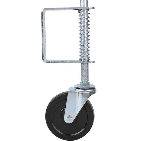 4-Inch Roue de Porte à Ressort en Caoutchouc, Roulette Charge Lourde, Roulette Pivotante pour Transport Industriel pour Portail, 50KG/110LBS de Capacité de Charge (1/5)