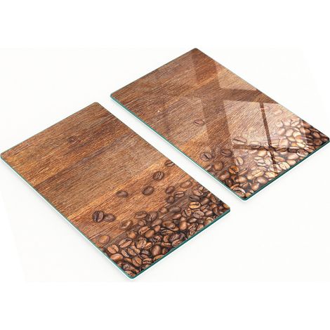 Planches de service en verre pour la cuisine, décorées de grains de café, 2 x 30 x 52 cm (1/5)