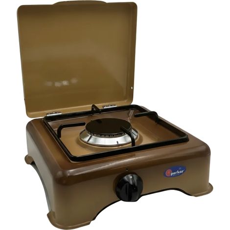 CFParker Fornello 1 Fuoco a Gas Gpl / Metano con Valvola di Sicurezza Sfumato Marrone mod. 5321SFGPS - Fonte di alimentazione: Gpl