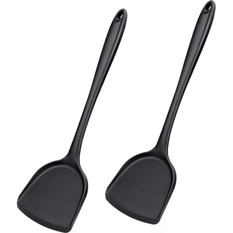 Spatule Pour Wok En Silicone - Résistante À La Chaleur Jusqu'à 230 °C - Pour Cuisinière Antiadhésive - Lot De 2 (1/5)
