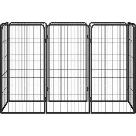 Maison Exclusive - Jaula perros 8 paneles acero recubierto polvo (1/5)