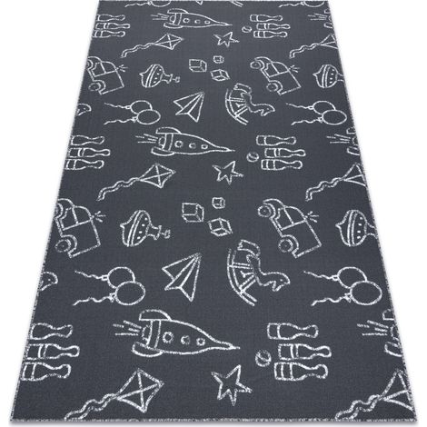 Teppich für Kinder TOYS Spielzeuge, Spiel - grau grey 100x200 cm