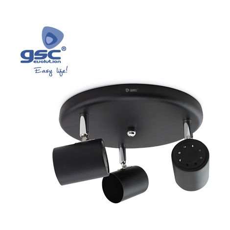 Deckenstrahler 3 Elemente rund GU10 Schwarz GSC 001905362