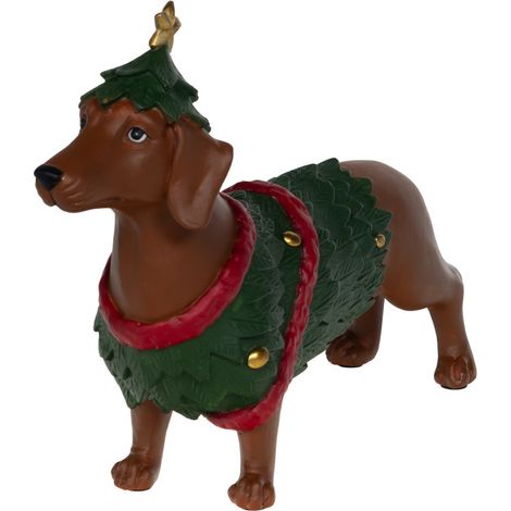 Amadeus - Teckel de Noël sapin 21X33 cm en résine (1/4)