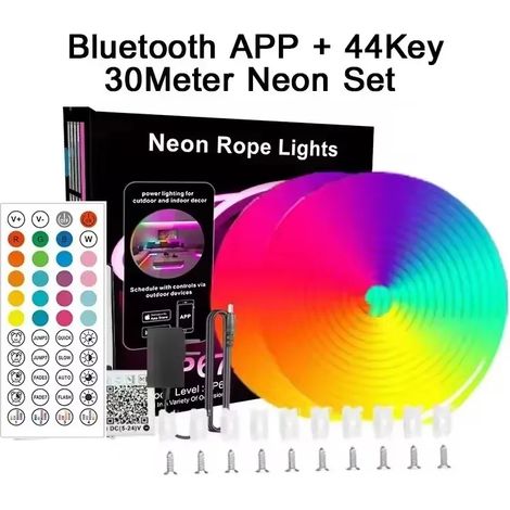 Guirlande lumineuse LED néon (30 mètres), étanche et flexible, avec application/télécommande (1/5)