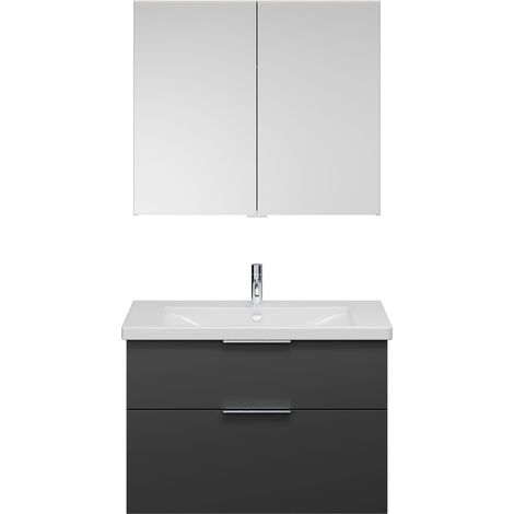 Set burgbad Eqio, composé d'une armoire de toilette, d'un lavabo