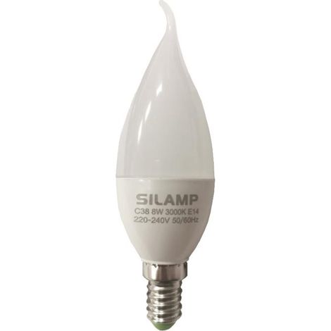 Ampoule E14 LED Flamme 8W 220V Ø38mm - Unité / Blanc Chaud - SILUMEN
