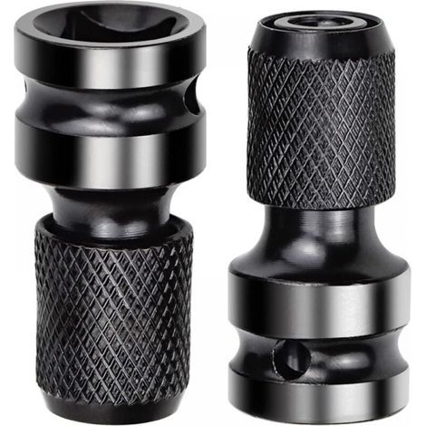 2pcs Adaptateur de douille 1/2" carré à 1/4" Adaptateur de clé à chocs Adaptateur à dégagement rapide pour cliquets à percussion et porte-embouts de tournevis (1/5)