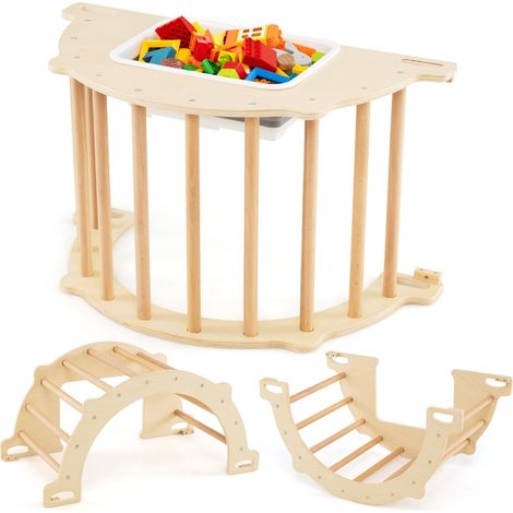 Arco de escalada 8 en 1 con caja de almacenamiento, 80 x 47 x 41 cm
