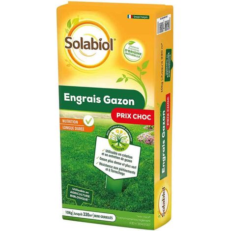 Engrais naturel gazon SOLABIOL 10kg 330 m²