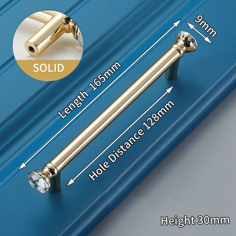 (Ensemble de 2 pièces) Boutons et poignées de meuble en cristal, adaptés aux boîtes à chaussures, aux portes d'armoire et aux tiroirs.