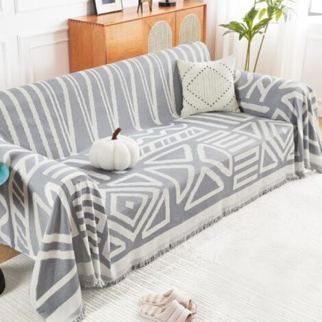 ALLIANDISHousse de canapé épaisse en peluche, adaptée aux fauteuils individuels, protège le canapé de l'usure quotidienne, gris moderne, 180 x 200 cm (1/4)