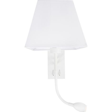 Merano Charlesbourg Liseuse Sable Blanc Aluminium Blanc Abat-jour LED 3Watt 190lm LED E27