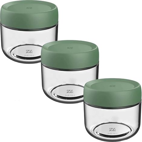 Bocaux de conservation alimentaire, lot de 3, 280 ml, en verre, verts, étanches, avec couvercle.-AquaForge (1/3)