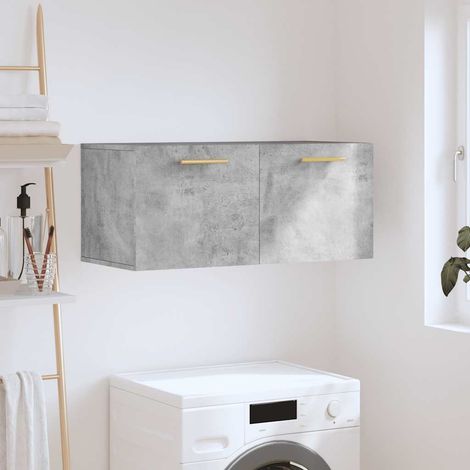 vidaXL Armario de pared madera ingeniería gris hormigón 80x36,5x35 cm (1/5)