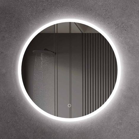 LED-Badspiegel Rund  Vorder- & Hintergrundbeleuchtung  dimmbares Licht  Touch-Sensor & Spiegelheizung  Größe wählbar:60 cm